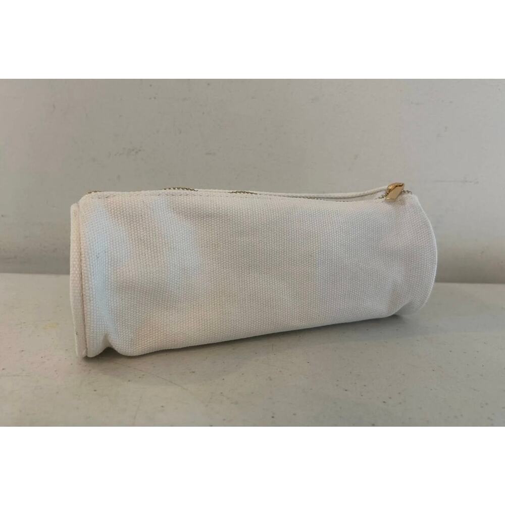 OGEE NWOT White Pencil Brush Case Cosmetics Makeup Bag Zippered with Handle - Picture 7 of 10
